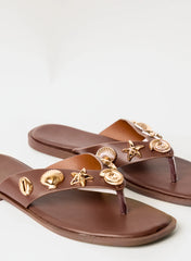 Seashell Embellished Flip Flops