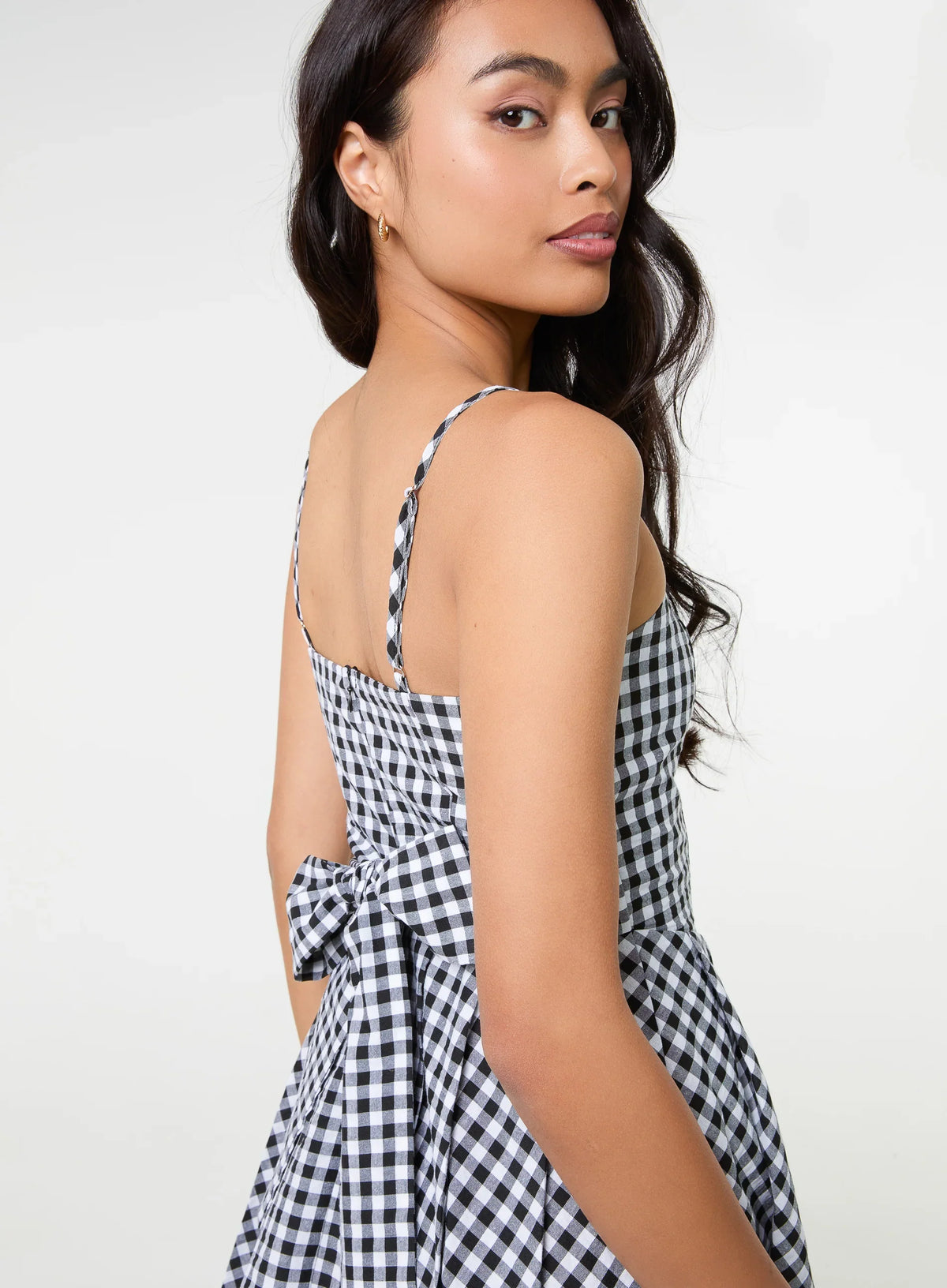 Bow Back Gingham Mini Dress