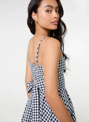 Bow Back Gingham Mini Dress