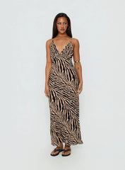 Cherilynn V Neck Maxi Dress Zebra