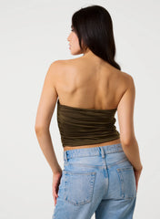 Ruched Slinky Bandeau Top