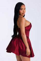 Alora Strapless Taffeta Mini Dress