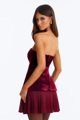 Catherine Strapless Velvet Mini Dress