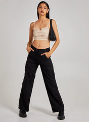 Gathered Ring Detail Slinky Cami Top