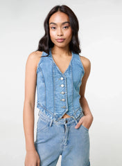 Denim Fitted Waistcoat