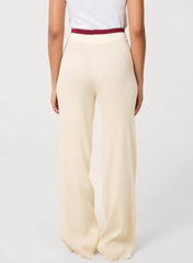 Ribbed Contrast Waist Wide Leg Joggers