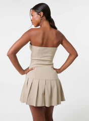 Bandeau Pleated Mini Dress