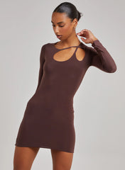 Asymmetric Cut Out Shoulder Dress