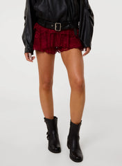 Lace Ruffle Micro Shorts
