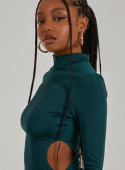 Slinky Cut Out Flare Sleeve Bodysuit