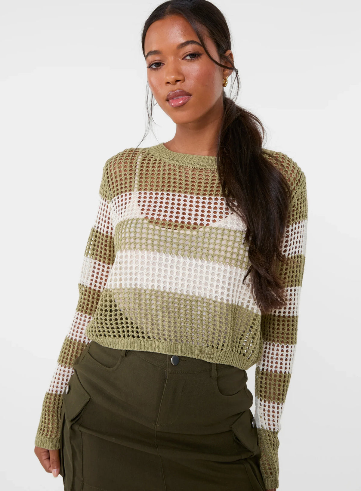 Stripe Crochet Jumper