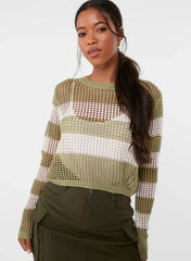 Stripe Crochet Jumper