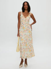 On A Wave Frill Detail Maxi Dress Multi