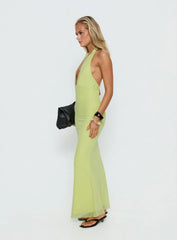 Astrazia Halter Maxi Dress Green