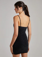 Glitter Ruched Mini Dress
