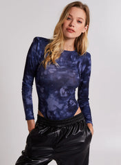 Tie Dye Shoulder Pad Bodysuit