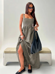Cartmel Check Maxi Dress Black / Cream Tall