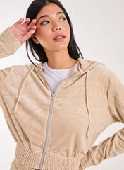 Velour Zip Hoodie