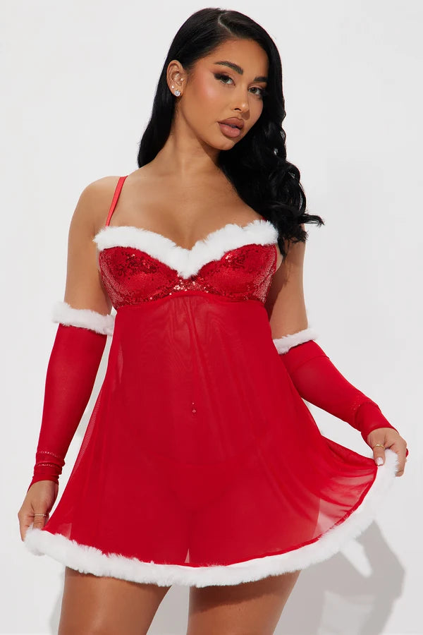 Santa's Baby Sequin Babydoll