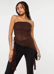 Asymmetric Diamante Bandeau Top
