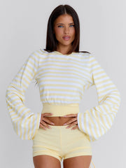 MARTAE CROP TOP YELLOW STRIPE