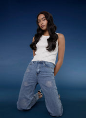 High Waist Glitter Jeans
