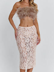 MERIDA MIDI SKIRT LIGHT PINK
