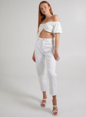 Ribbed Waffle Crop Top