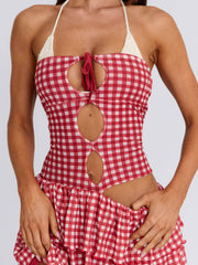 LORENA MINI DRESS RED GINGHAM