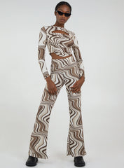 Swirl Print Cut Out Top