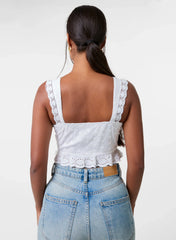Broderie Frill Crop Top