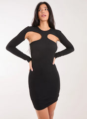 Popcorn Scoop Racer Long Sleeve Mini Dress
