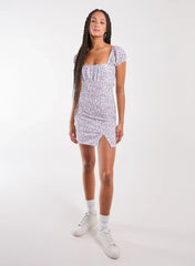 Ditsy Puff Sleeve Mini Dress