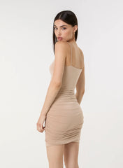 Twist Front Strappy Mini Dress
