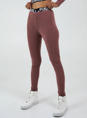 Ribbed Legging With Logo Waistband Leggings