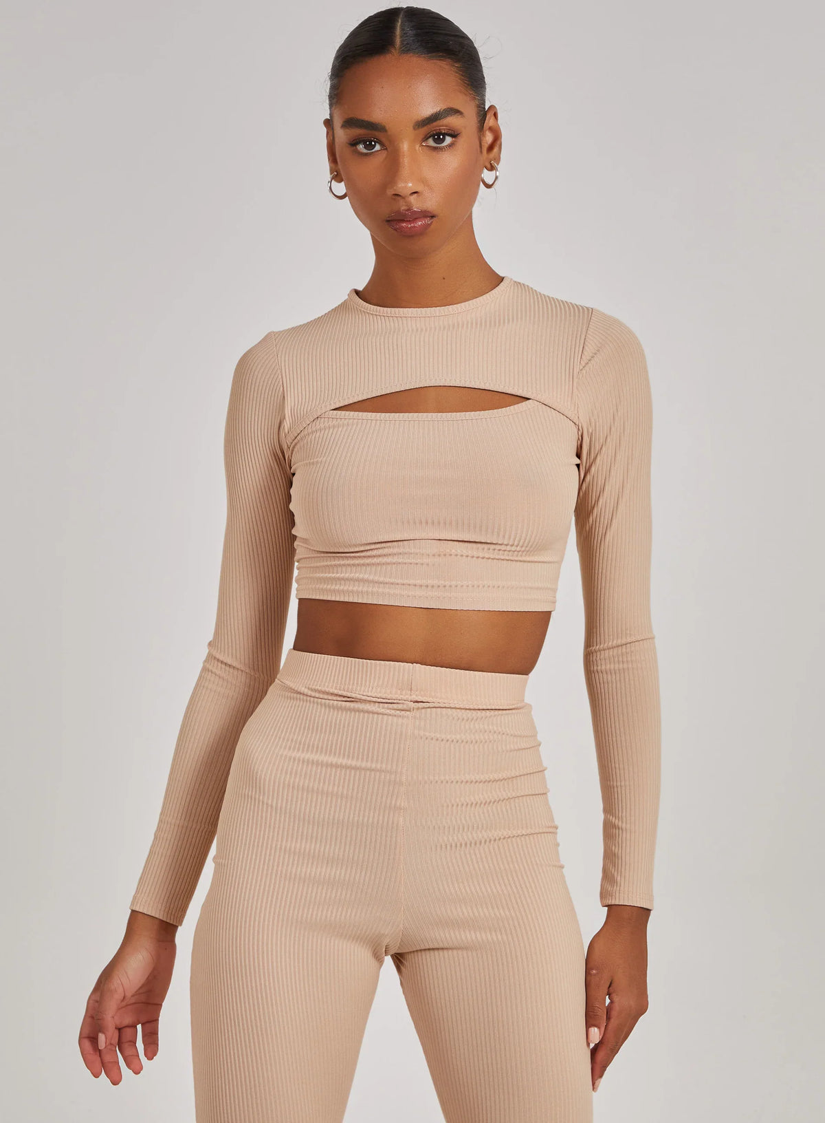 Ribbed Long Sleeve Letterbox Top