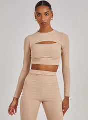 Ribbed Long Sleeve Letterbox Top
