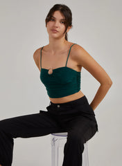 Gathered Ring Detail Slinky Cami Top