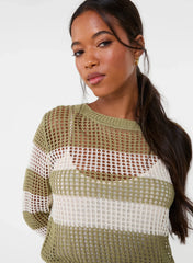 Stripe Crochet Jumper