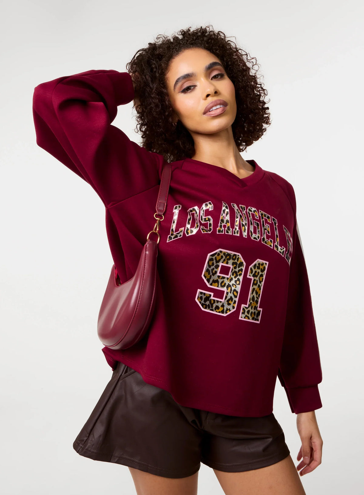 Metallic Leopard Long Sleeve Sports Jersey