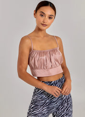 Satin Ruched Cami Top