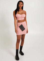 Ruched Mesh Crop Top