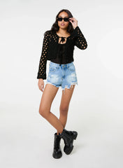 Denim Distressed Shorts