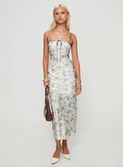 Vasiliki Maxi Dress White / Green Floral