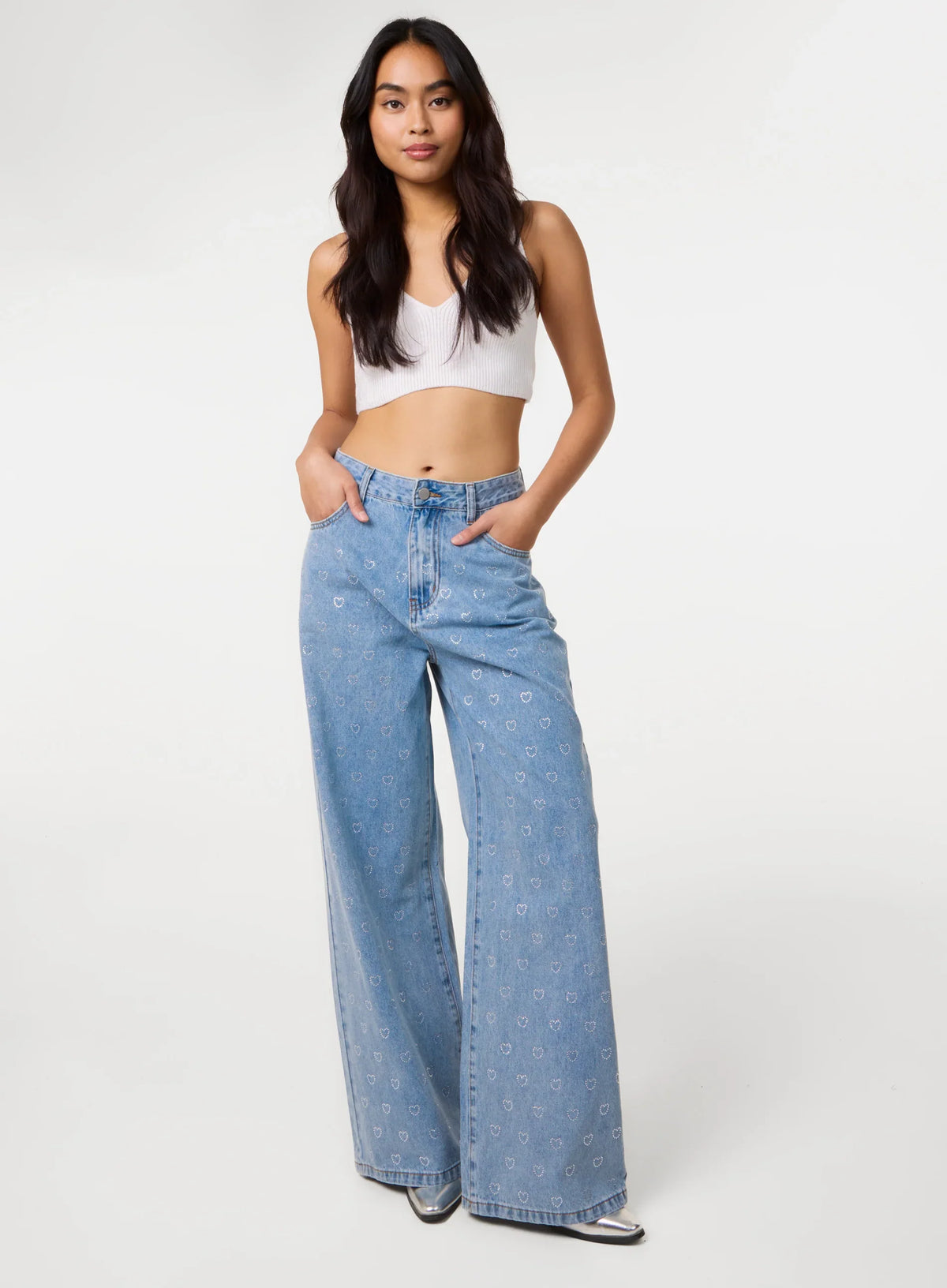 Heart Embellished Jeans