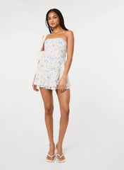 Tie Back Ditsy Bandeau Playsuit