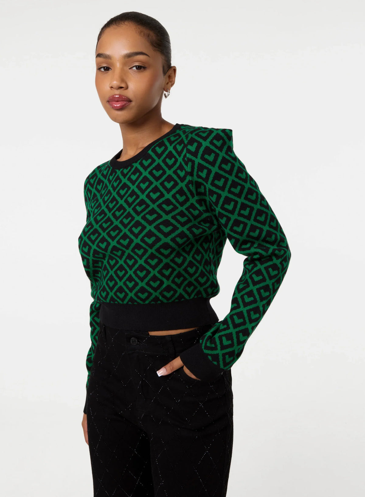 Diamond Rib Neck Jumper