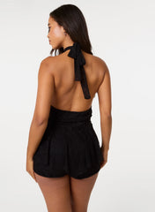 Halter Lace Peplum Playsuit