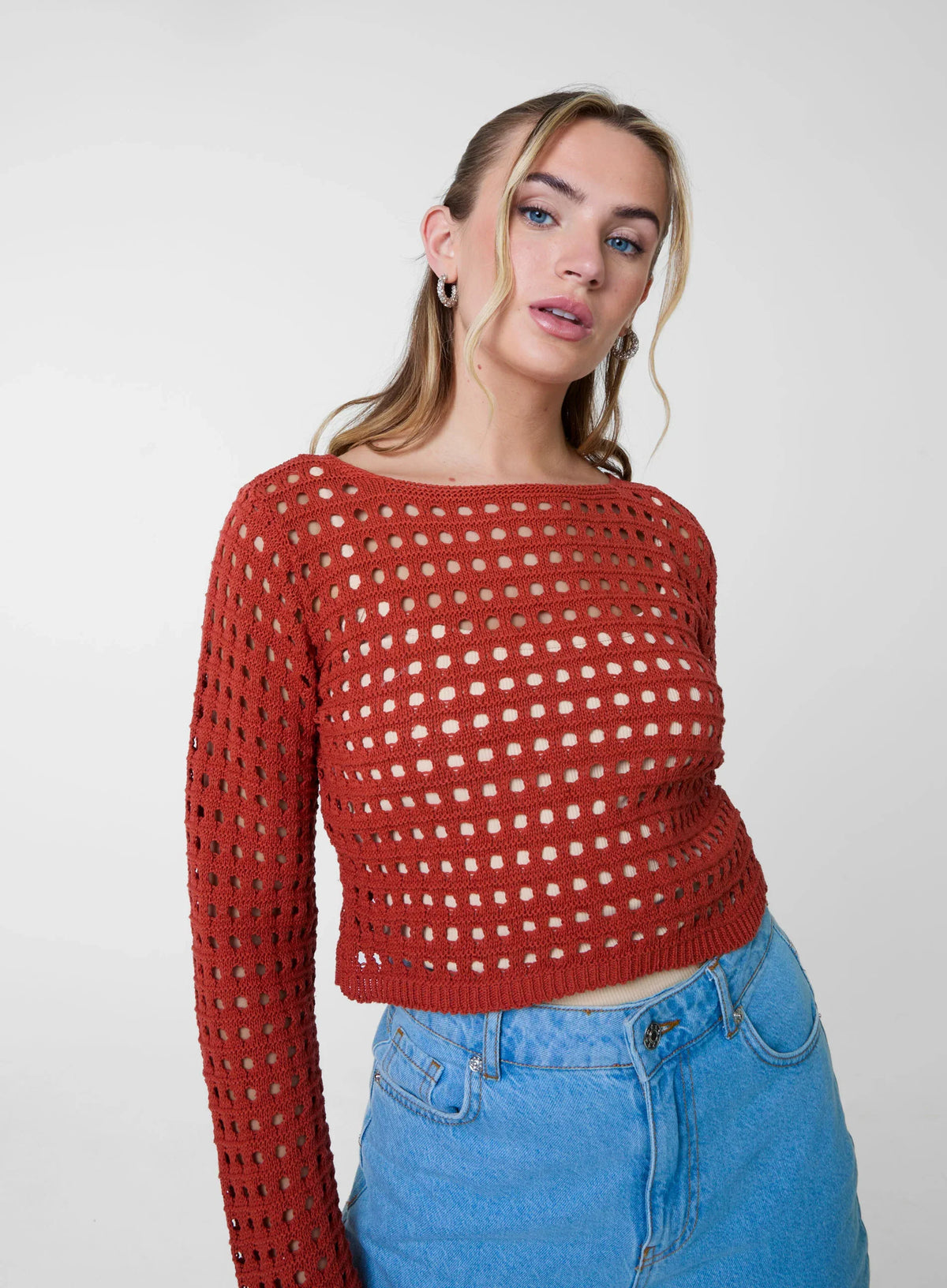 Long Sleeve Crochet Top