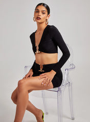 Gold Trim Slinky Mini Skirt
